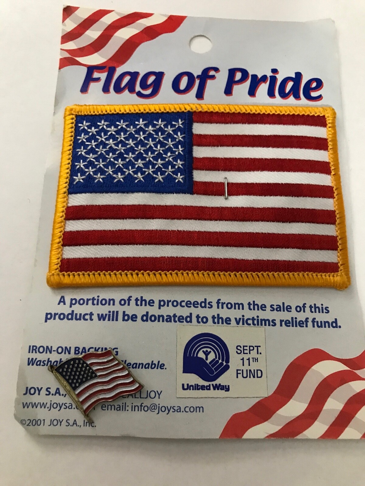 September 11 USA Flag of Pride Patch and Pin