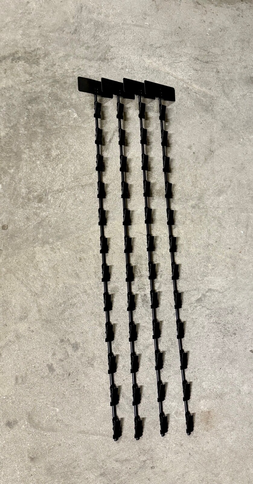 4 PACK Black Metal Retail Hanging Merchandise Display Strip with Clips