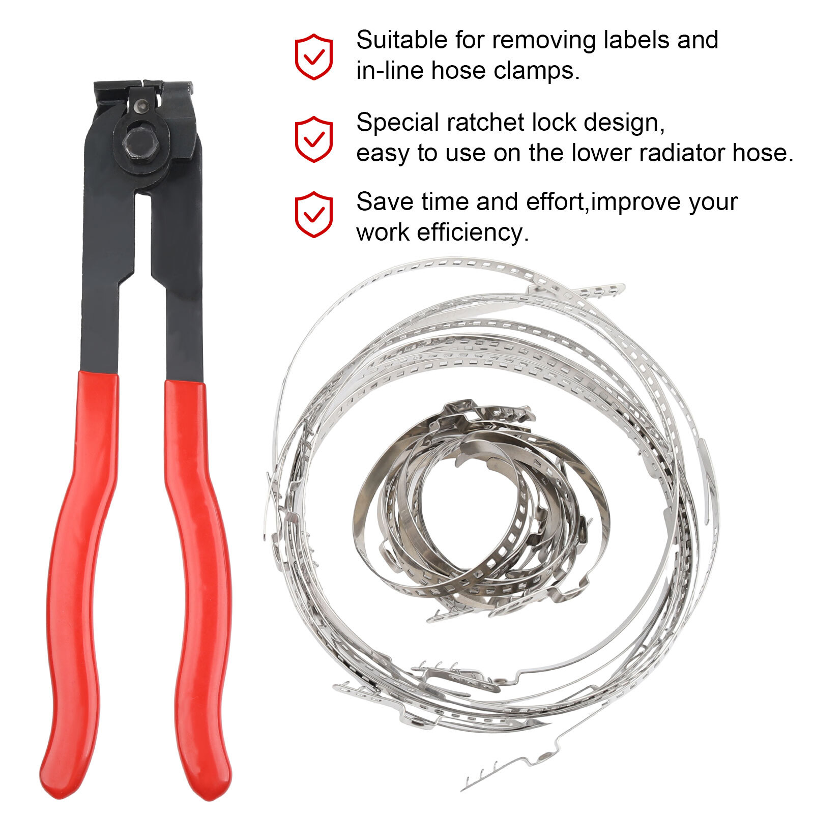 24 Pcs Universal Adjustable Axle CV Joint Boot Crimp Clamps W/ Clamp Pliers Tool