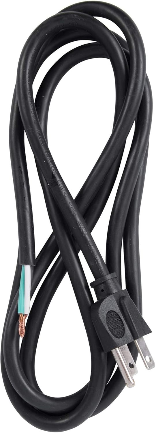 Outdoor 6 Ft 16 AWG Replacement Cord: 3-Wire, 13A, Type B Plug for Versatile Use