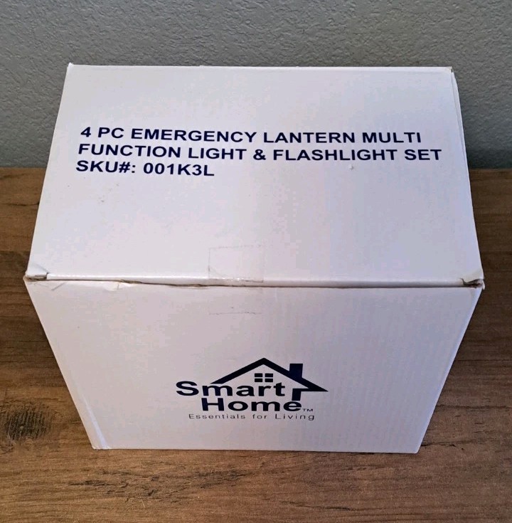New SMART HOME 4 PC Set EMERGENCY LANTERN Flashlight MULTI Function Camping Gear