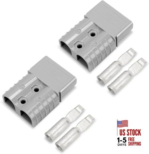 2Pcs 120 Amp 600 Volt 2AWG Battery Power Connector (2AWG 2PCS 120A 2 Gauge Grey