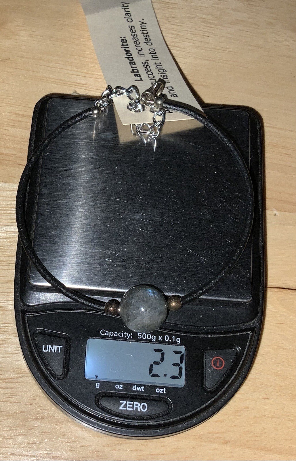 Labradorite Ball Bead, Cord Bracelet