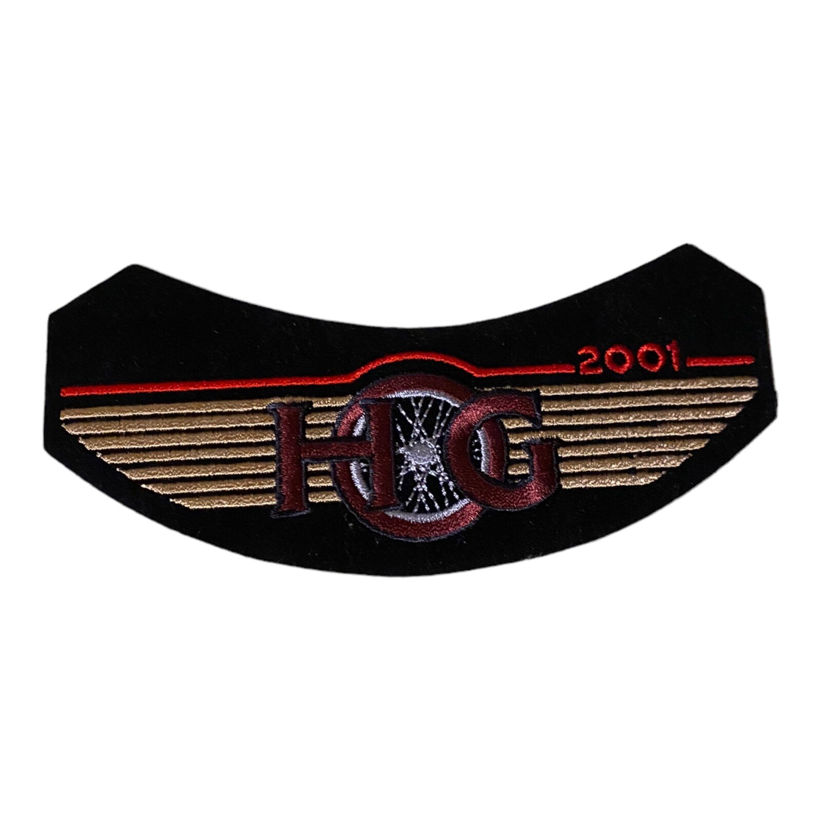 VTG 2001 Harley Davidson Owners Group Patch Badge Jacket Wings Rocker Black NEW
