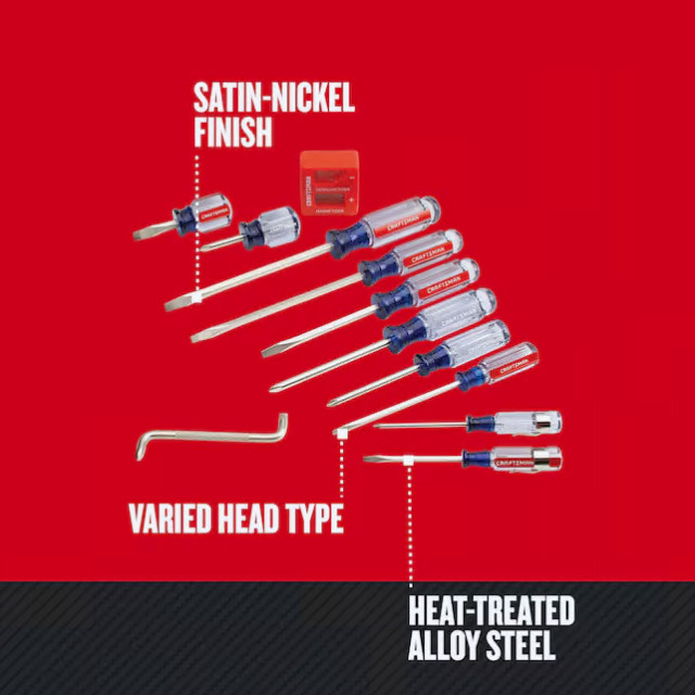 CRAFTSMAN Screwdriver Set Assorted 12 Piece High Torque (CMHT65044)