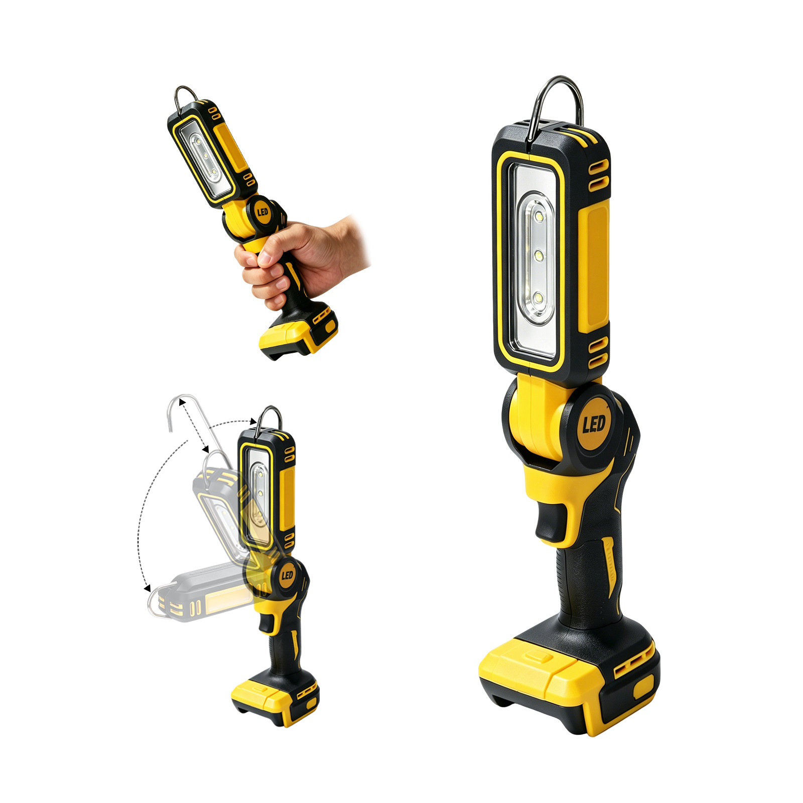 1200LM LED Work Light for Dewalt 20V Battery Jobsite Flood Light Cordless