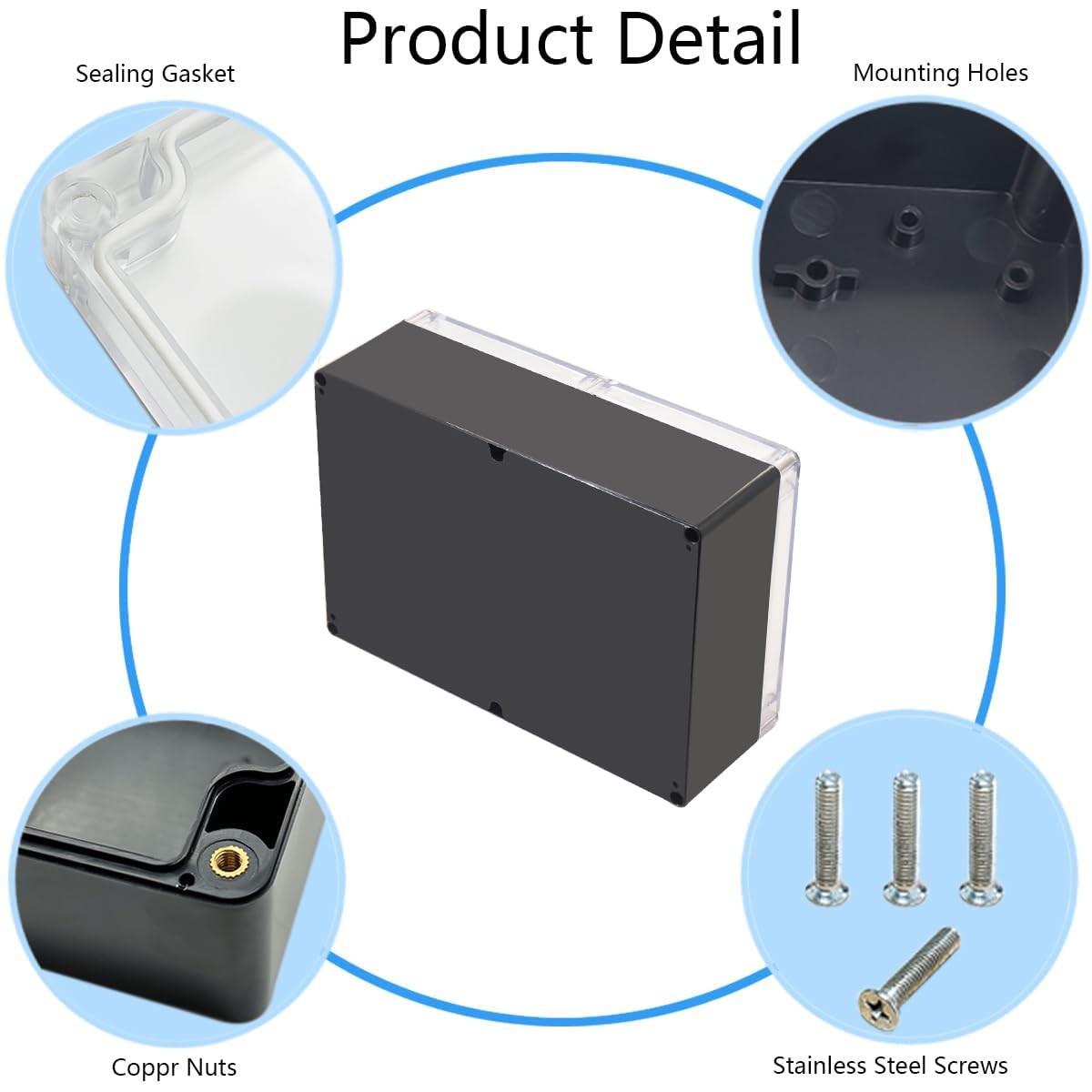 Project Box IP65 Waterproof Junction Box ABS Plastic Black Electrical Boxes DIY
