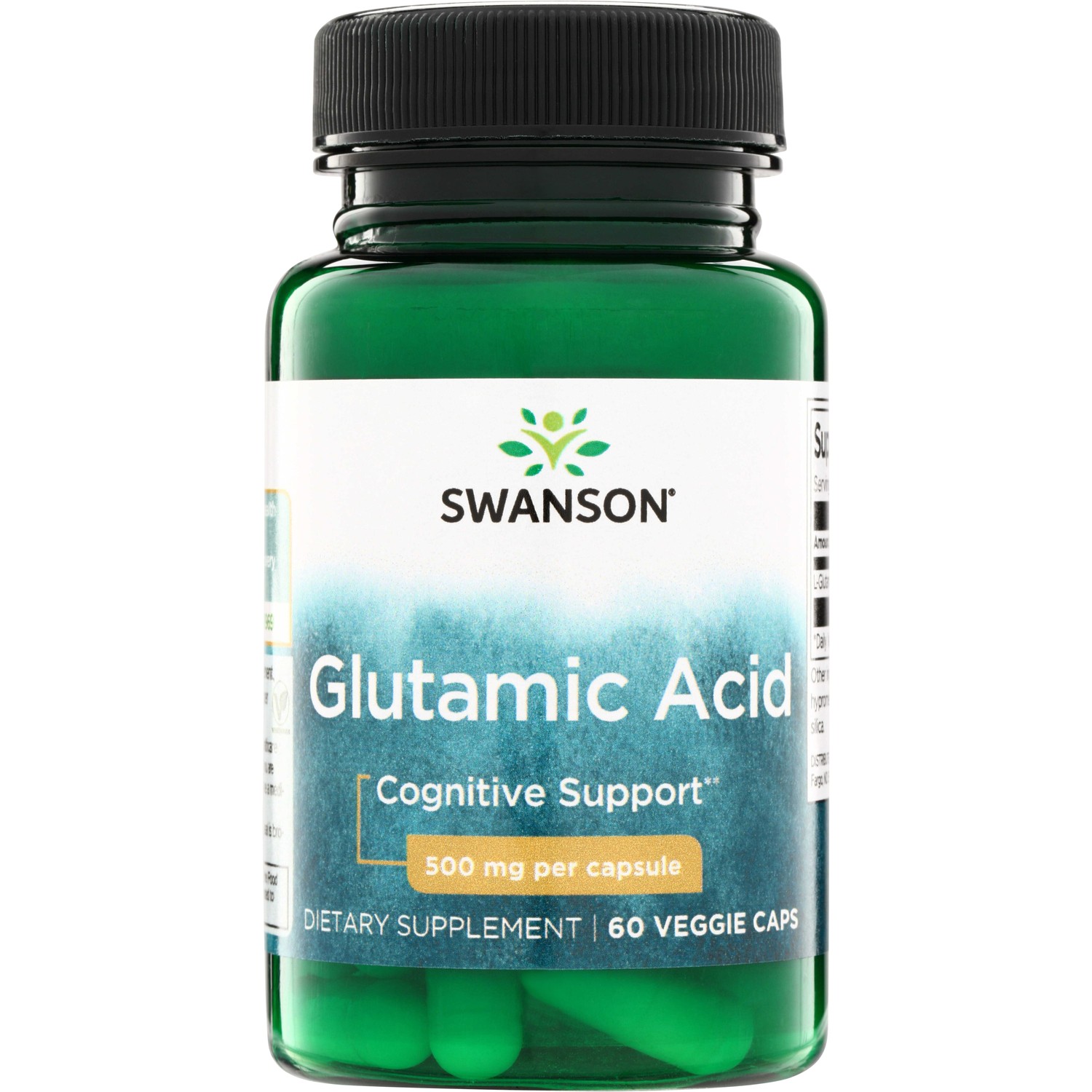 Swanson Glutamic Acid 500 mg 60 Veggie Capsules
