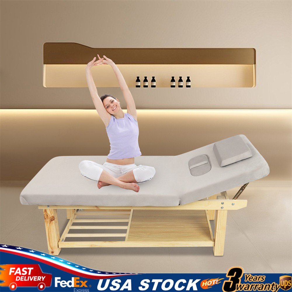 0-45° Adjustment Massage Bed Wide Physical Therapy Bed Beauty Salon Facial Bed