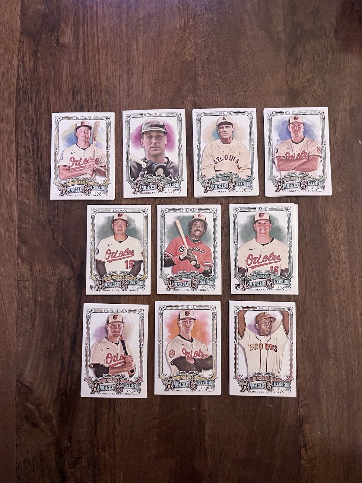 COMPLETE BALTIMORE ORIOLES 2025 TOPPS ALLEN & GINTER 10x TEAM SET - NO SP