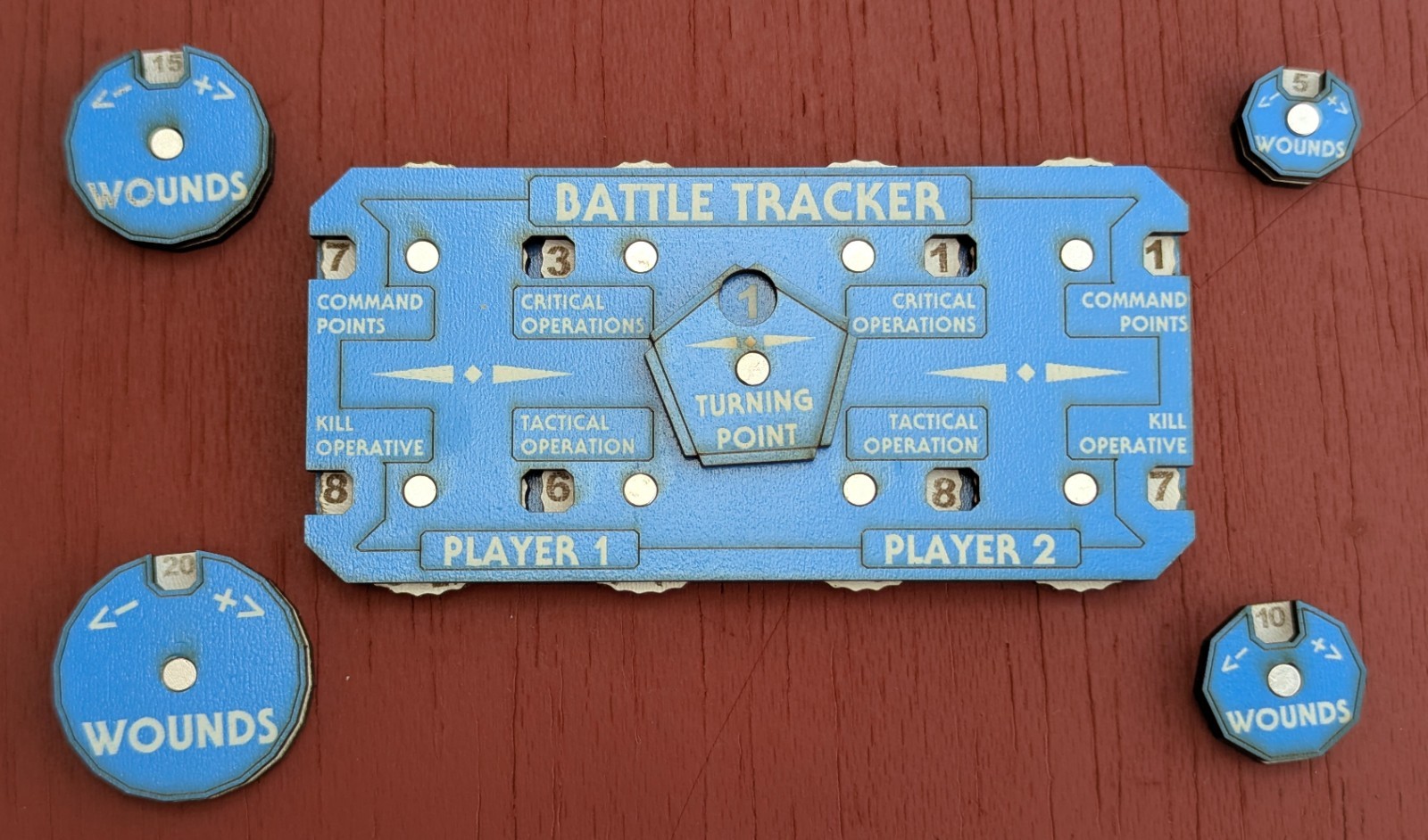 Kill Team Battle Tracker & Wound Counters Warhammer 40k Tabletop Set Colours