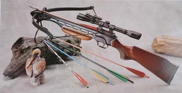 150 Lbs Wood Crossbow + Scope + Laser + Pack of Arrows Hunting Crossbow