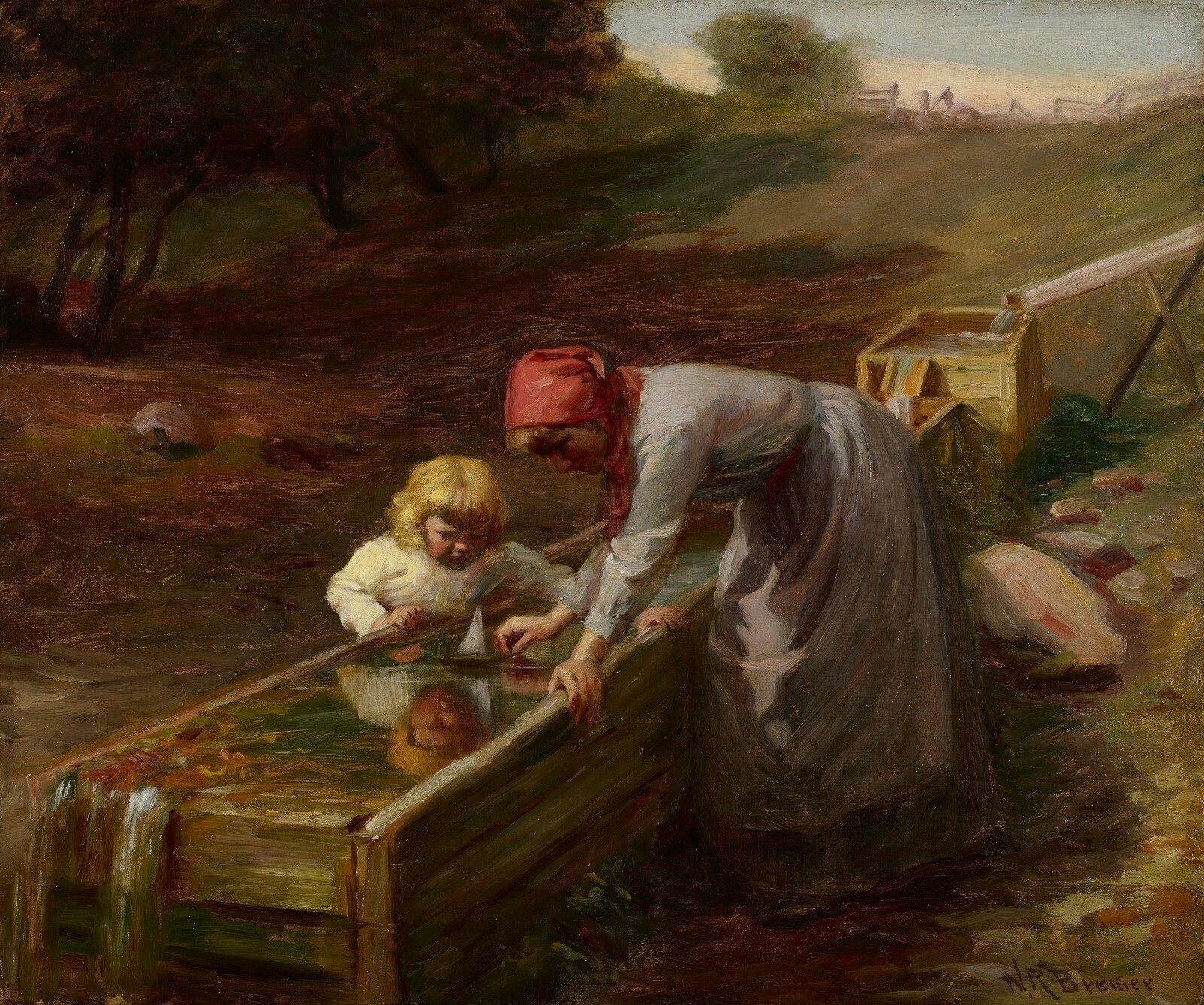Nicholas Richard Brewer : "At the Spring" (c.1895) - Giclee Fine Art Print