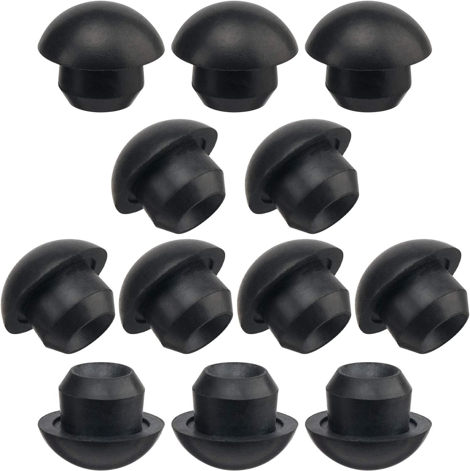 Paquete 12 Tapones Goma Negra 8mm 0.31inch para Gato Hidraulico Relleno Aceite