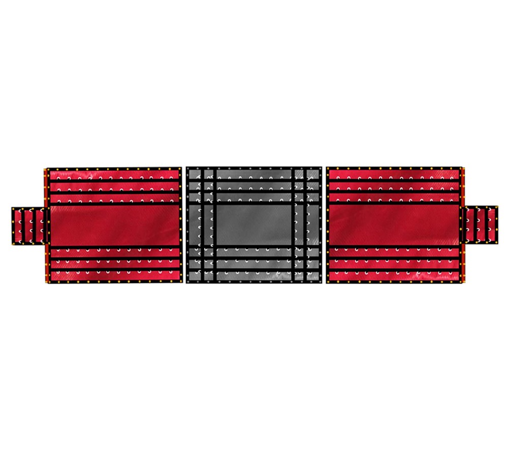 Superlight 14oz 3 Pc Lumber Tarp (8' Drop) - Red Ends, Black Middle