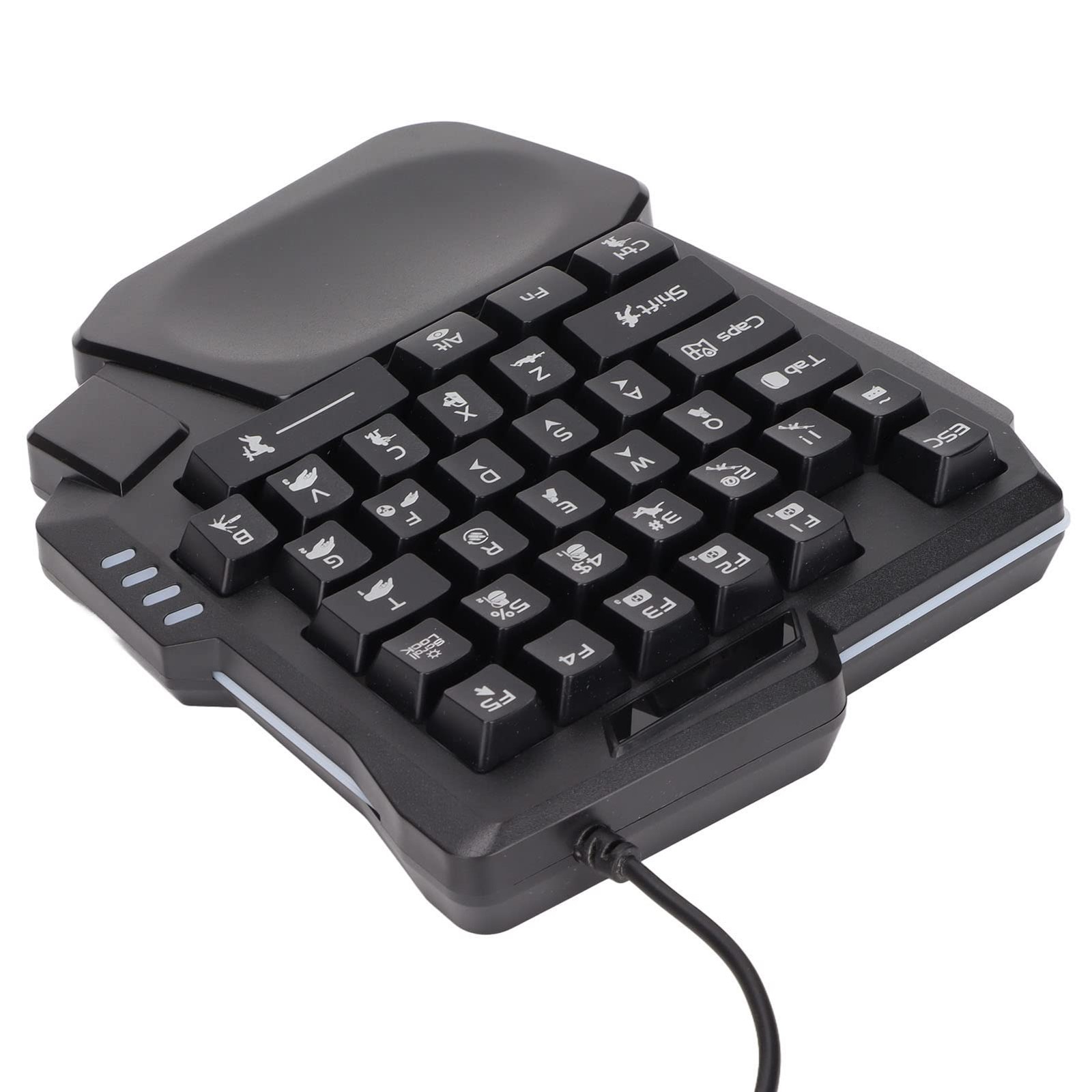 OneHanded Mechanical Gaming Keyboard 35 Keys Waterproof 3 Color Backlight