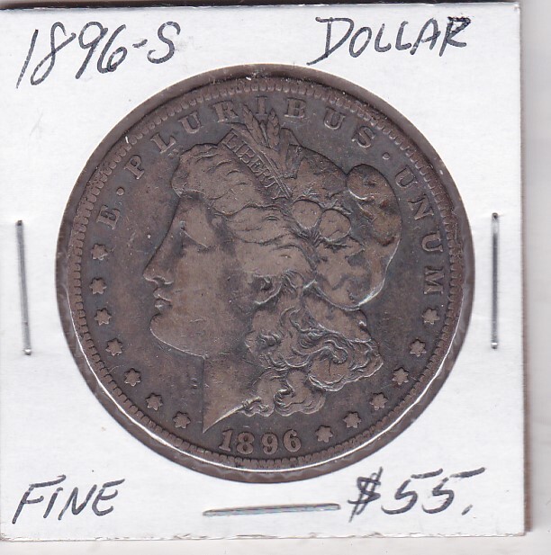 1896-S MORGAN DOLLAR FINE CONDITION