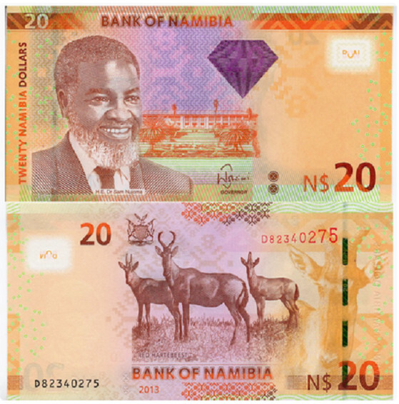 Namibia 20 Dollars 2013 P 12 b UNC NEW Banknote