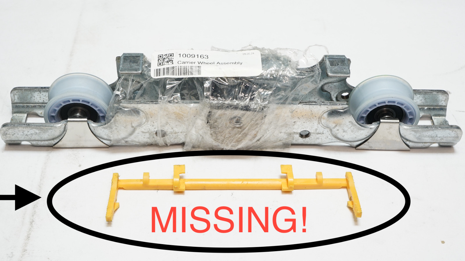READ! 1009163 "Quiet Ride" Tandem Wheel Holder w/Wheels Besam Sl500 Ships FREE
