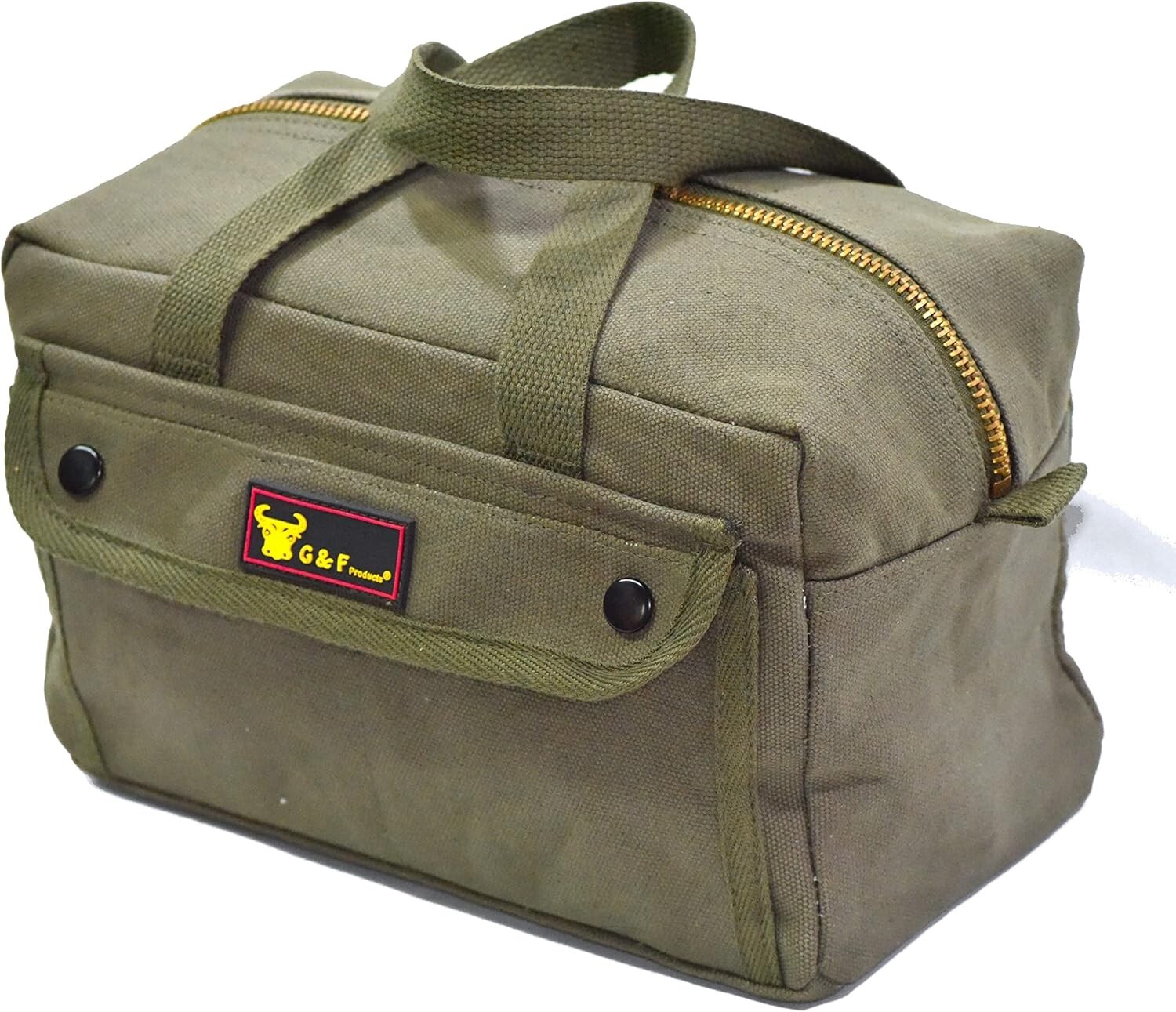 Fully Lined Water-Resistant Tool Bag - Olive Green Military Duffle Style
