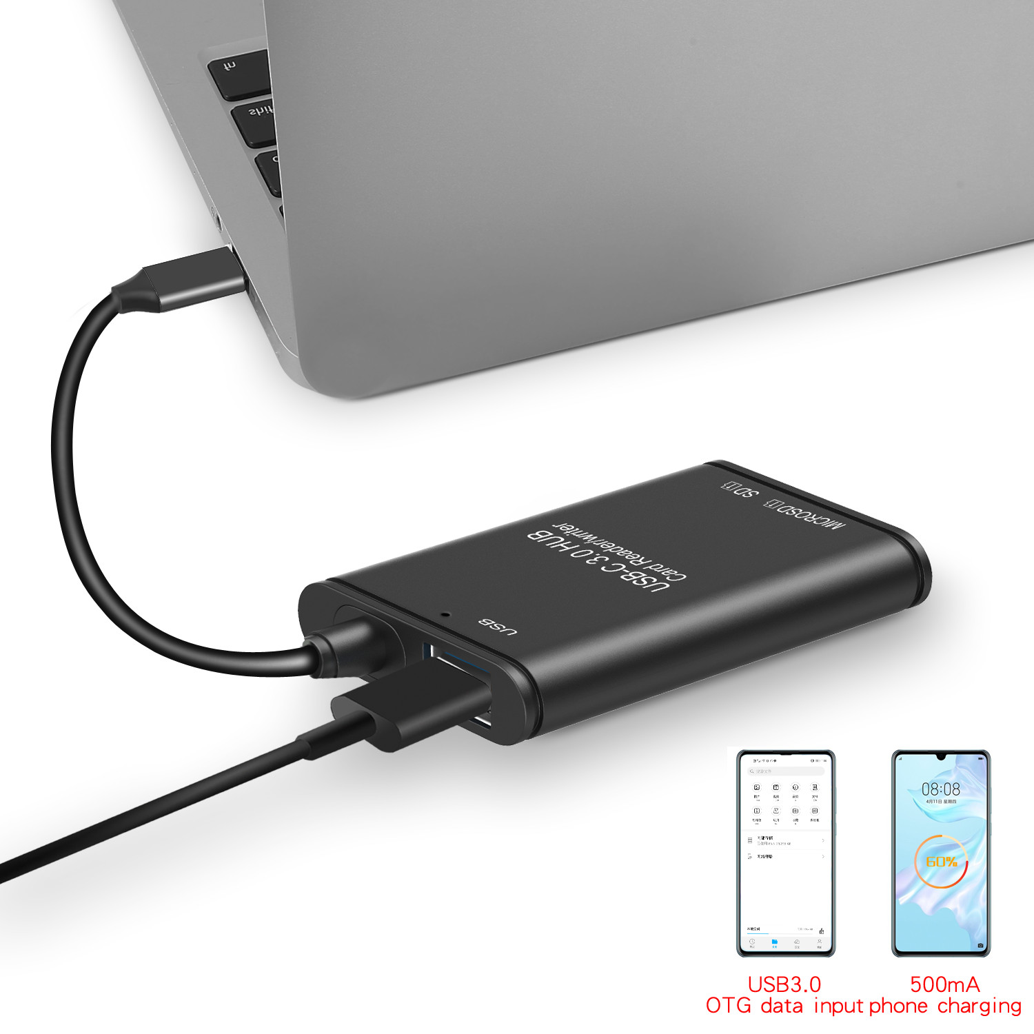 3in1 USB 3.0 Type C To SD/TF Card Reader Adapter Hub For Computer Cellphone Lot