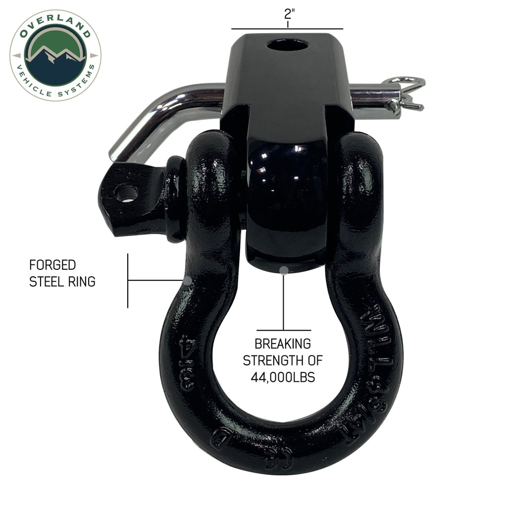 Overland Vehicle Systems 19109901 Hitch D-Ring Receiver Mount Recovery Shackle