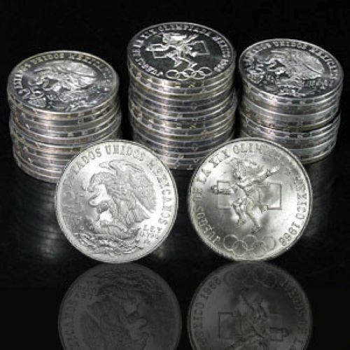 1968 Mexican SILVER 25 Pesos "Olympics" (AU-BU)