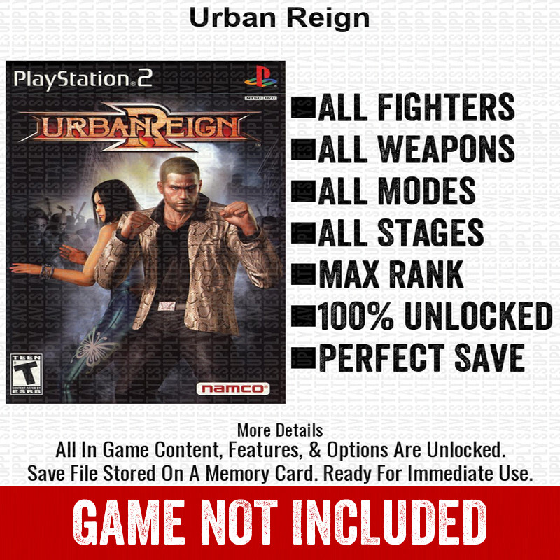 Urban Reign 100% PS2 Memory Card All CHEATS ITEMS
