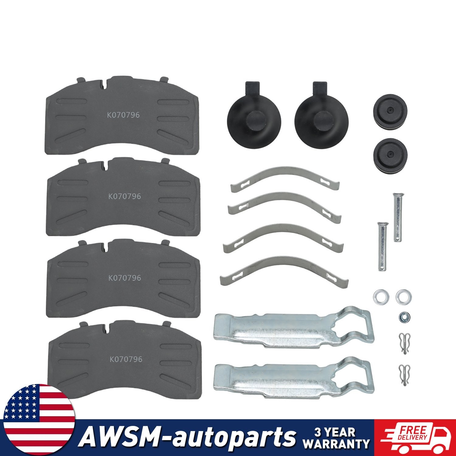 Air Disc Brake Pads For Bendix ADB22X, Replaces D1369,K070796,  802078