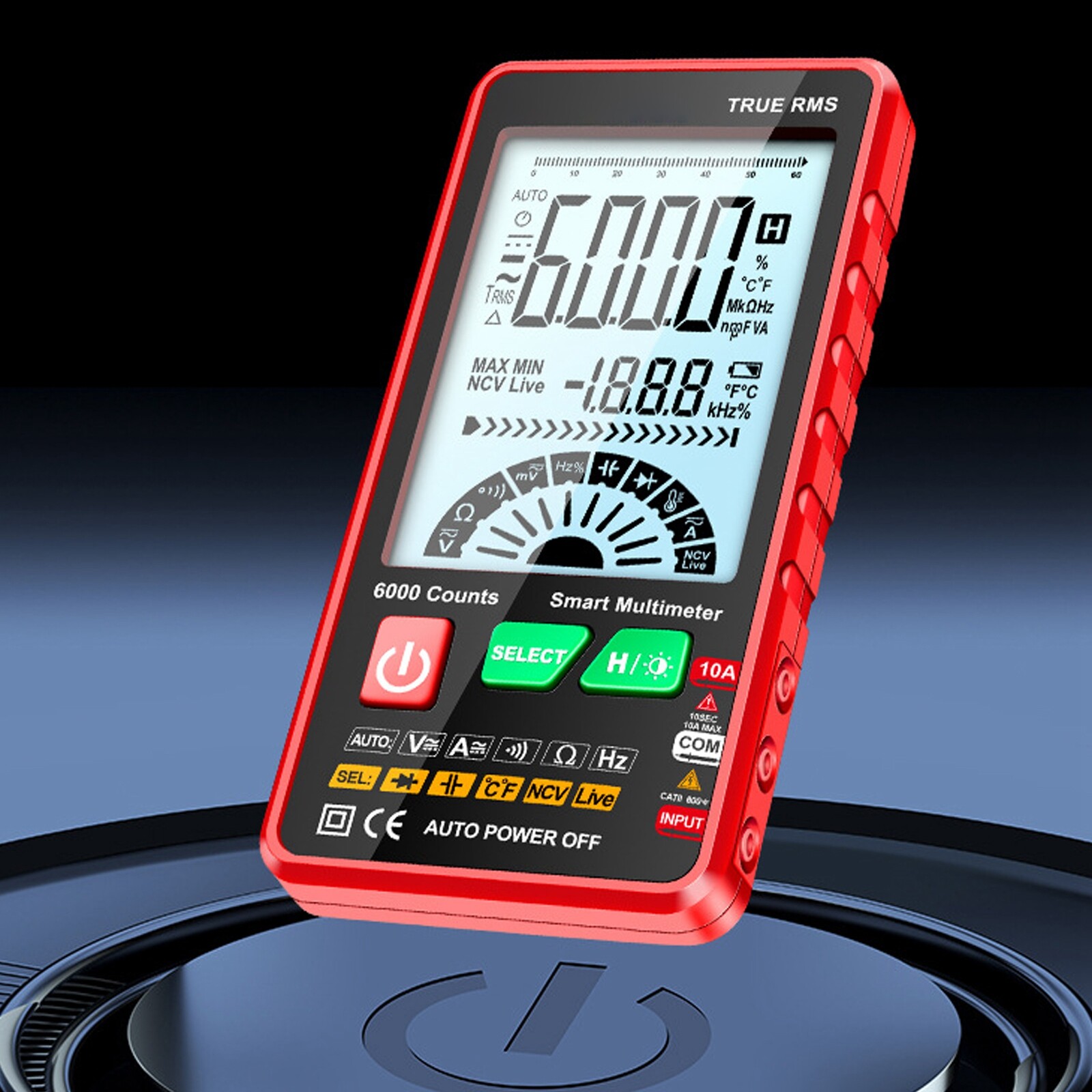 Digital Multimeter AC/DC Voltmeter Resistance Capacitance Temp Hz Meter Tester