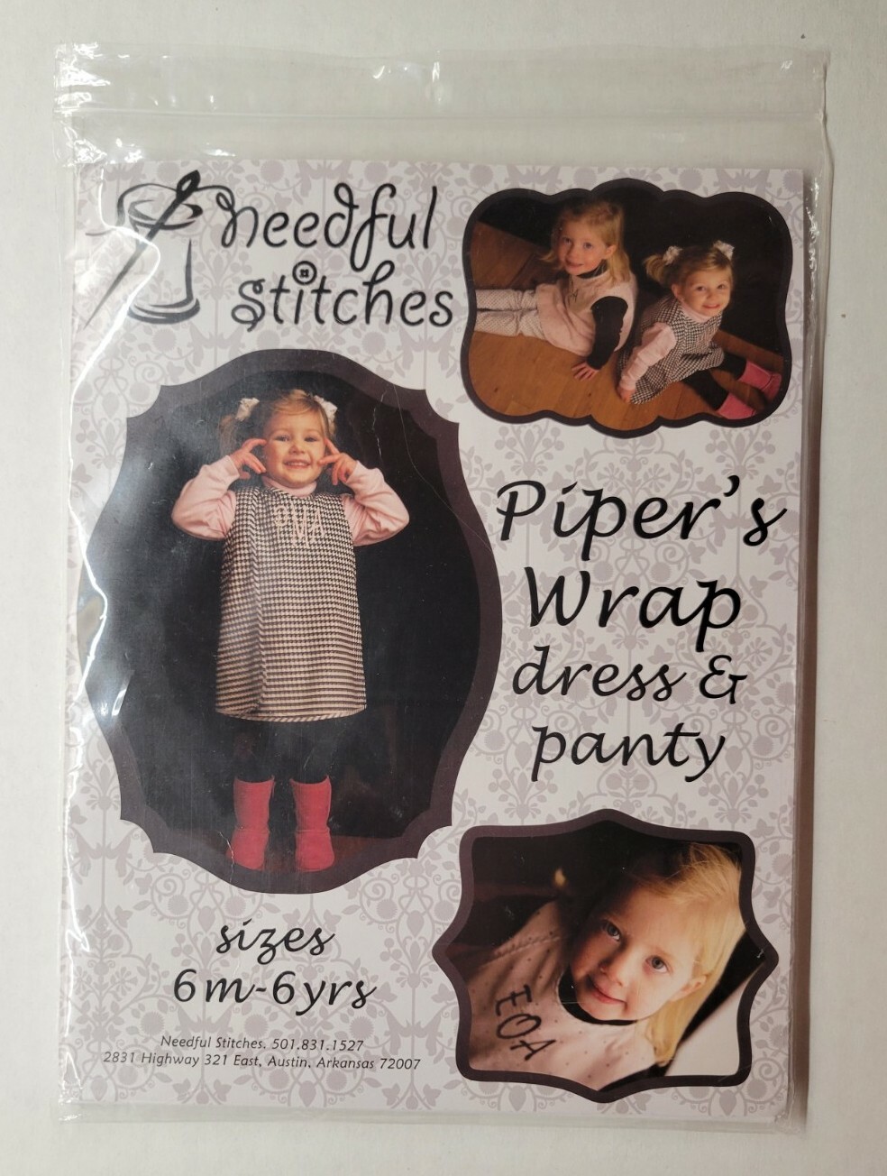 Needful Stitches Piper's Wrap Dress & Panty Sizes 6m-6yrs Sewing Pattern