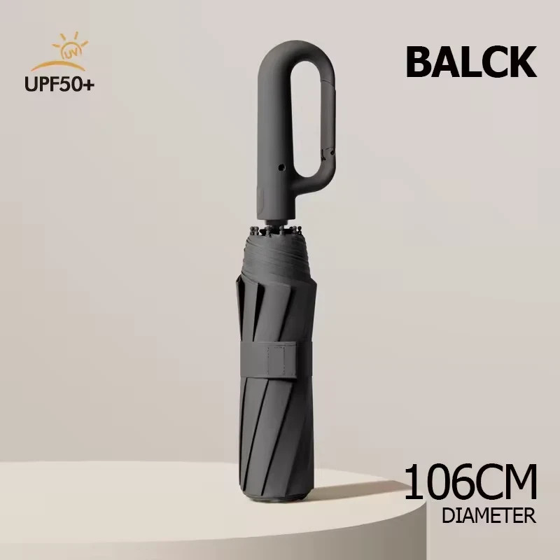 Umbrella windproof folding automatic compact anti-uv auto sun/rain for men Black