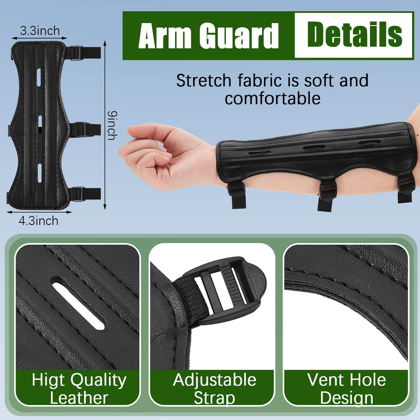 3 Pcs Archery Accessories Including Protective Arm Guard Leather...