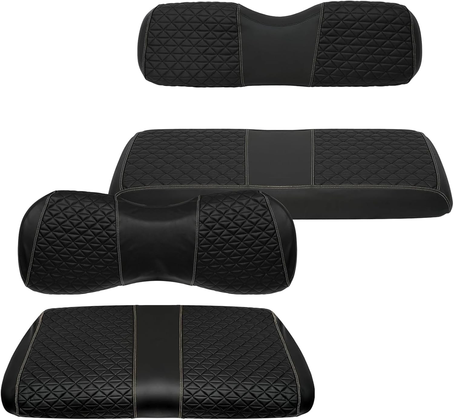 XUANYUDG0769 Golf Cart Front and Rear Seat Covers for EZGO TXT/RXV Club Car DS/P