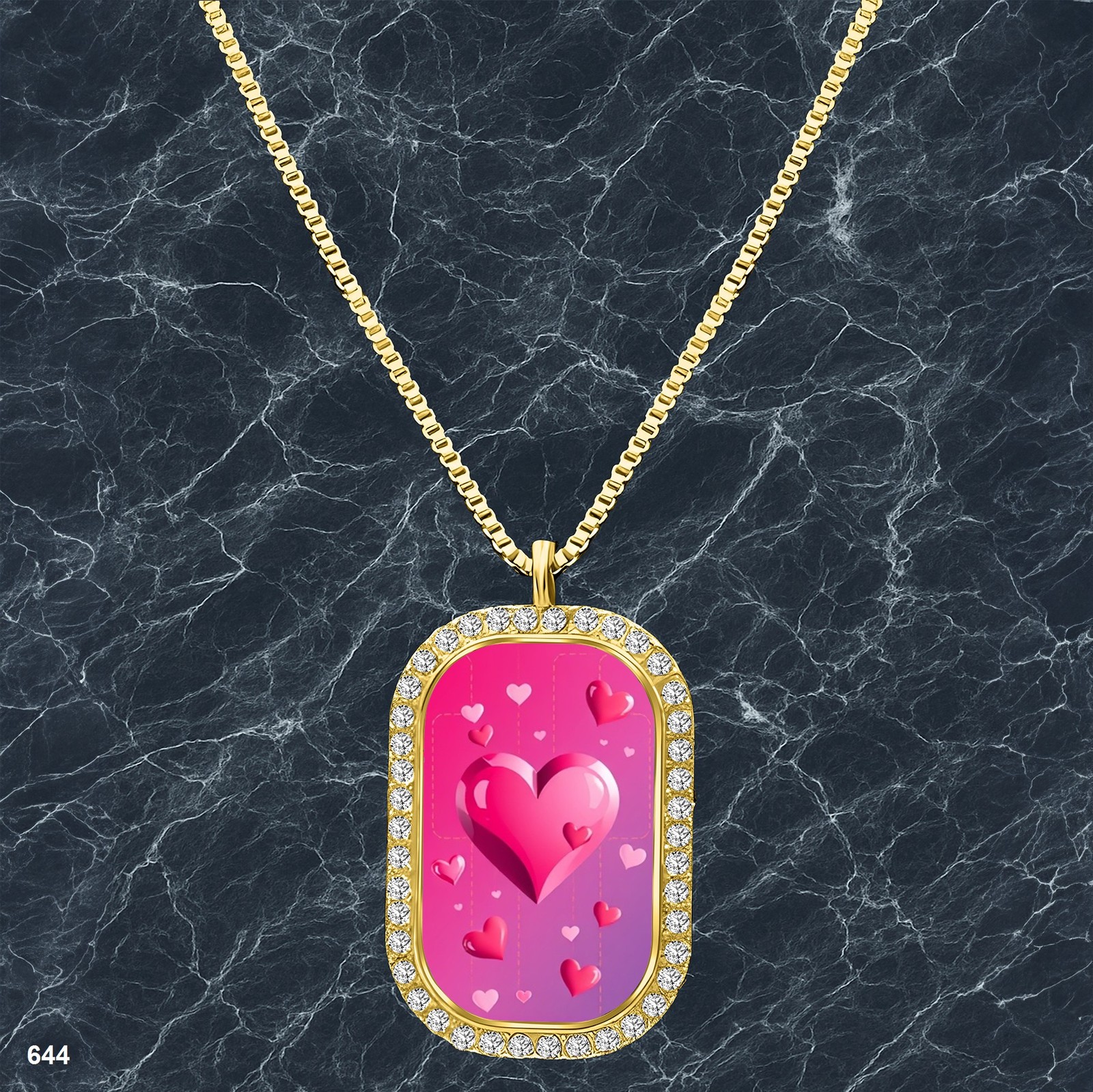 Gorgeous Colorful Hearts Pendant Necklace Image Design Beautiful Gold Tone