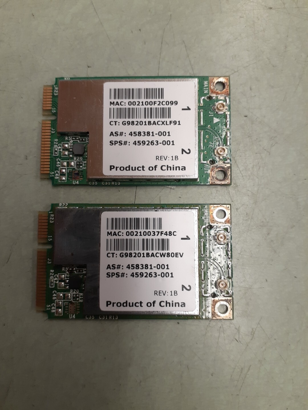 (2) Broadcom Mini PCI Express Wireless Card BCM94312MCG 459263-001 458381-001