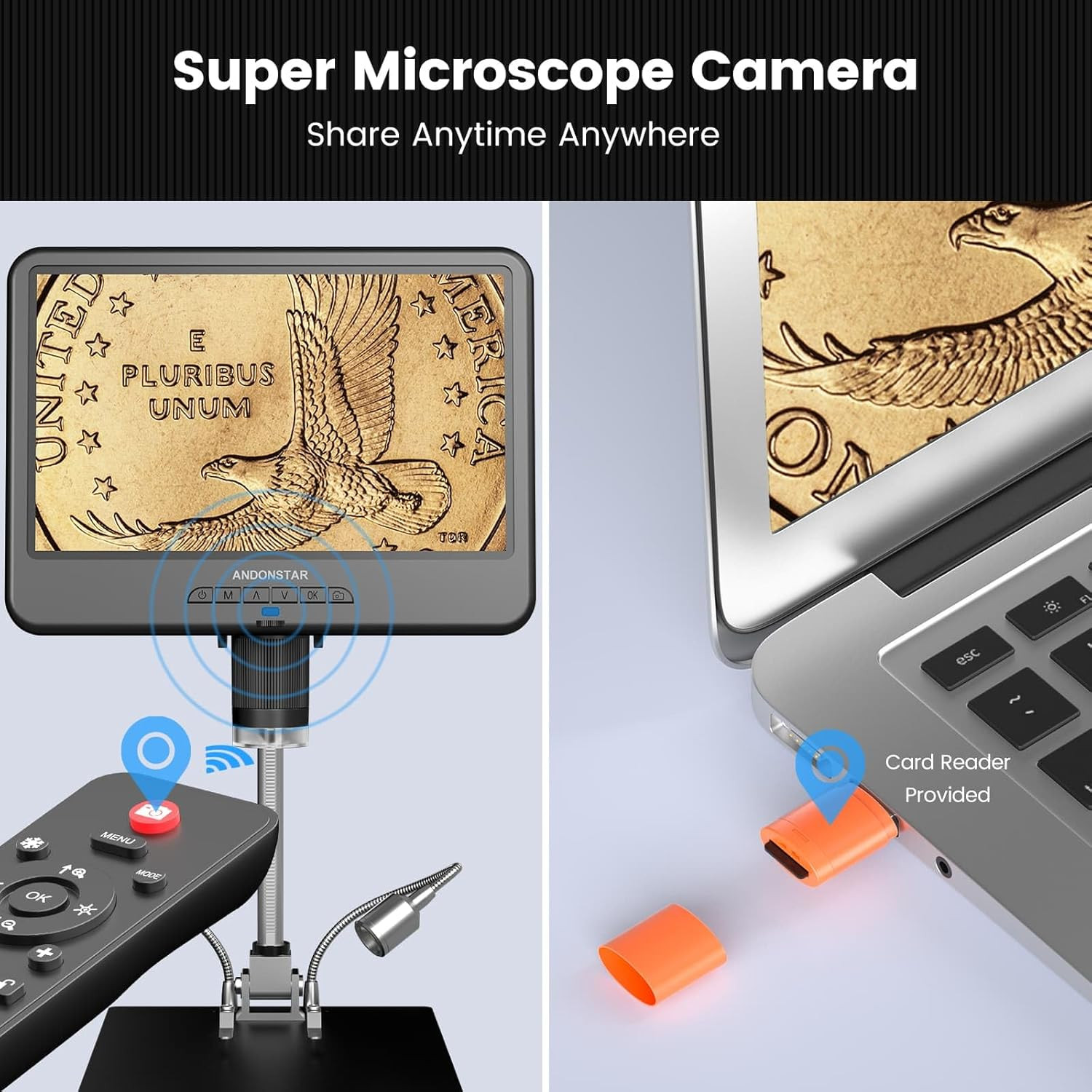 AD210 10.1 Inch LCD Digital Microscope for Adults, Soldering Microscope for Elec