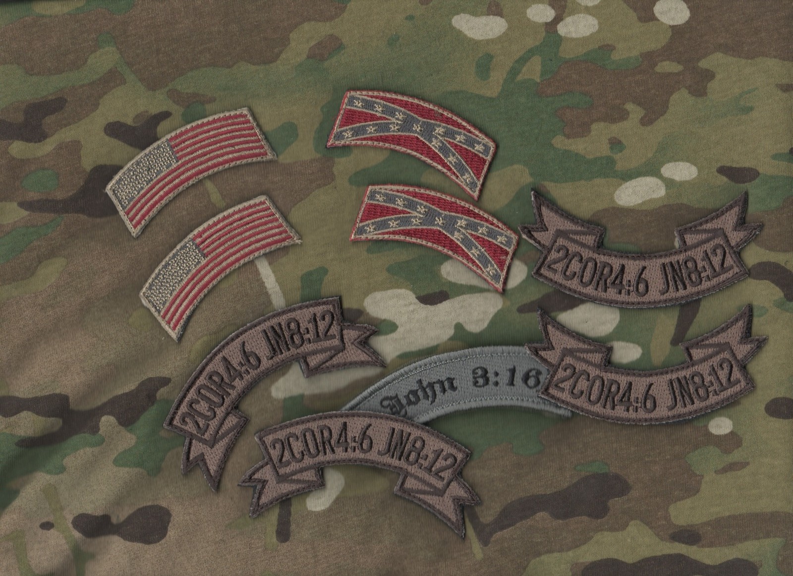 DAESH WHACKER NATO ISAF JSOC SP OPS SAS burdock 2-TAB SET: US-FLAG BIBLE CODE