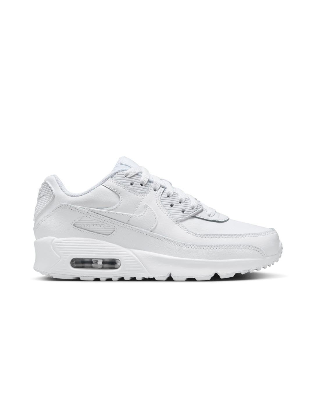 Nike Grade School Boys' Air Max 90 Shoes - White/Metallic Silver/White/White