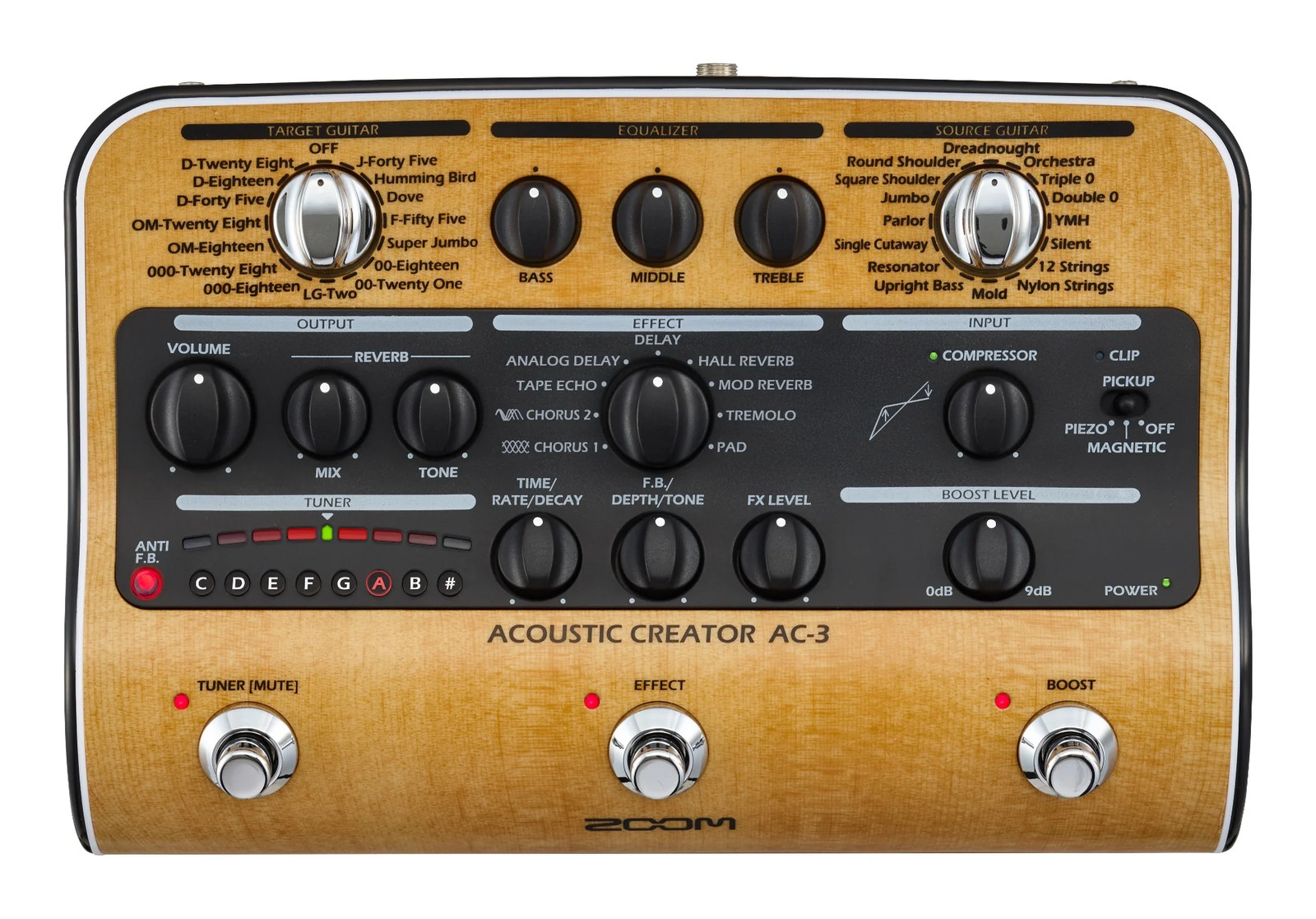 Zoom AC3 Acoustic Creator Multi Effects Pedal