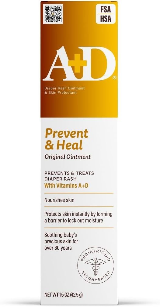 A+D Original Diaper Rash Ointment, Baby Skin Protectant with Lanolin and Petrola