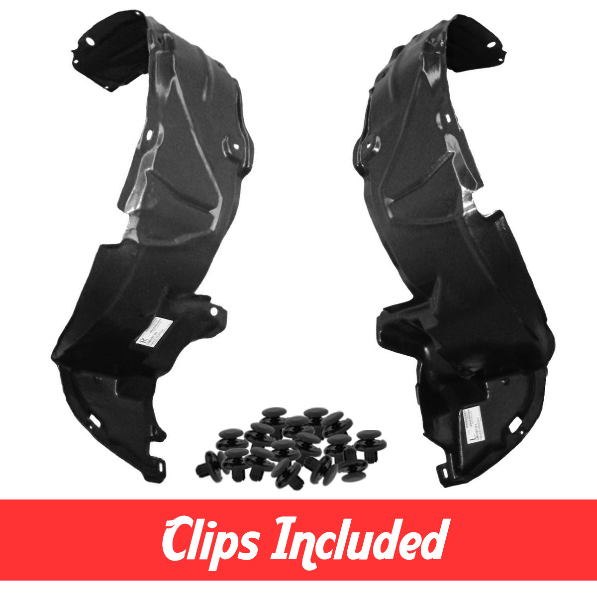 Front Fender Liner Set w/ Clips For 1997-2001 Honda CR-V HO1248105 HO1249105