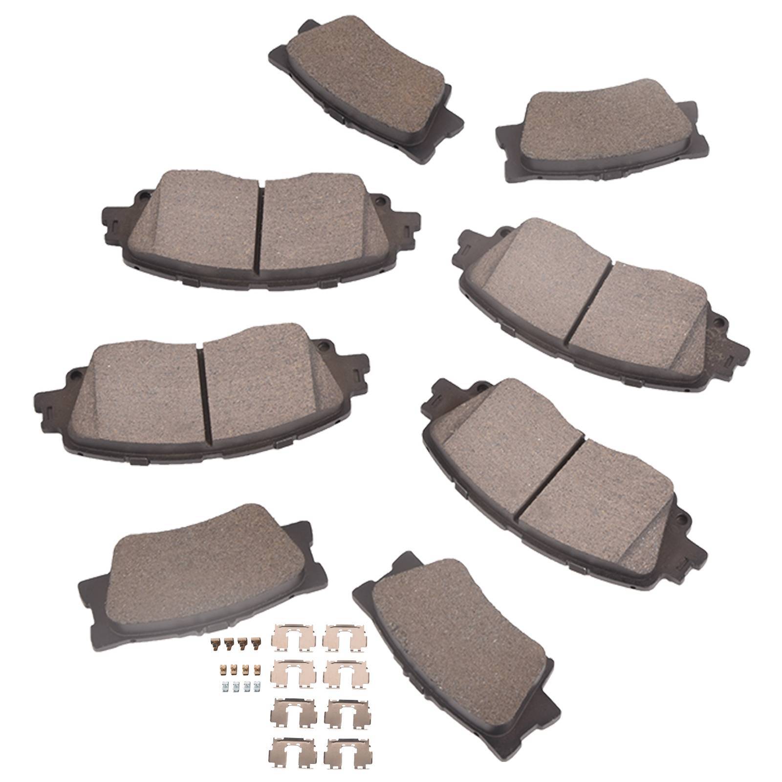 8PCS Front & Rear Ceramic Brake Pads Kit For 2018-2023 Toyota Camry