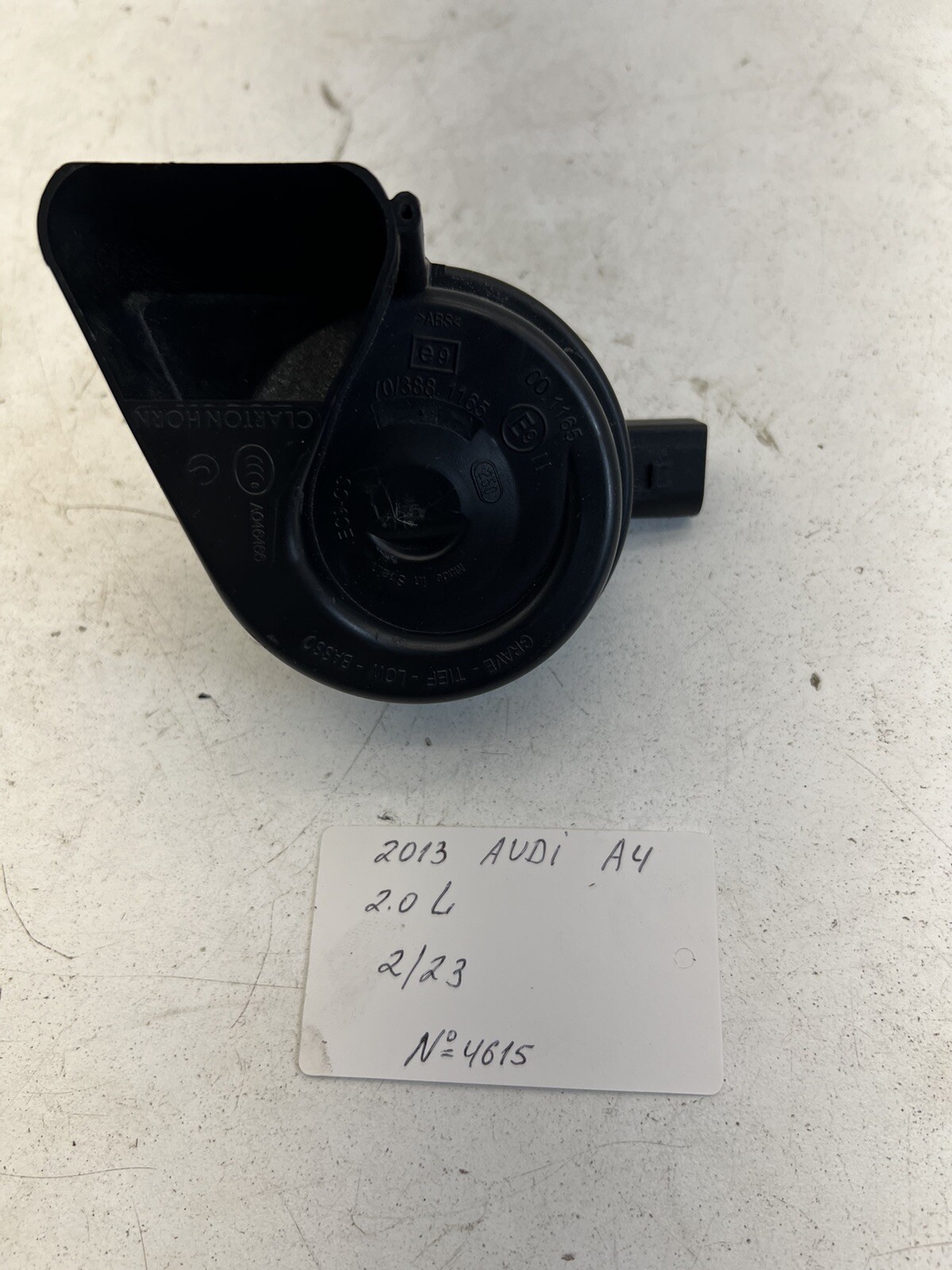 2010-2016 Audi A4 Low Tone Horn OEM.