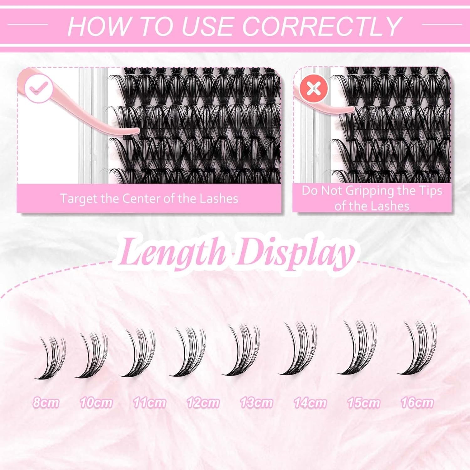 Individual D Curl Eyelash Clusters - Easy Home Application for Stunning Eyes
