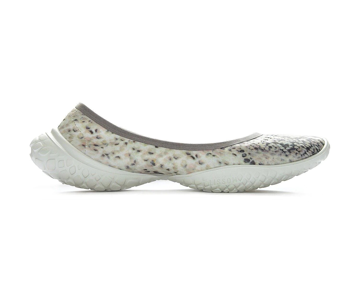 LISSOM Flyte Grey Python Print White Soles. Size: 8.5