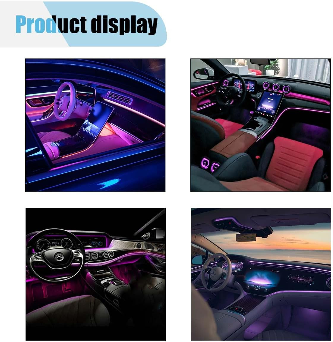 4PCS 59 Inch 4 Pin RGB LED Light Extension Cable Wire Cord Set, Neon Accent Atmo