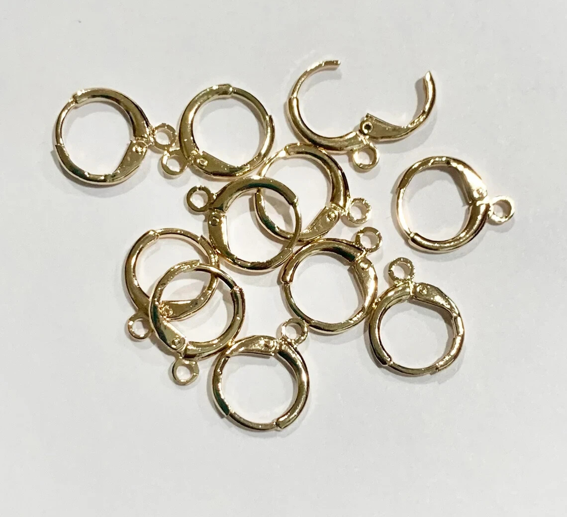 30 pcs Round Leverback EarWire 12mm
