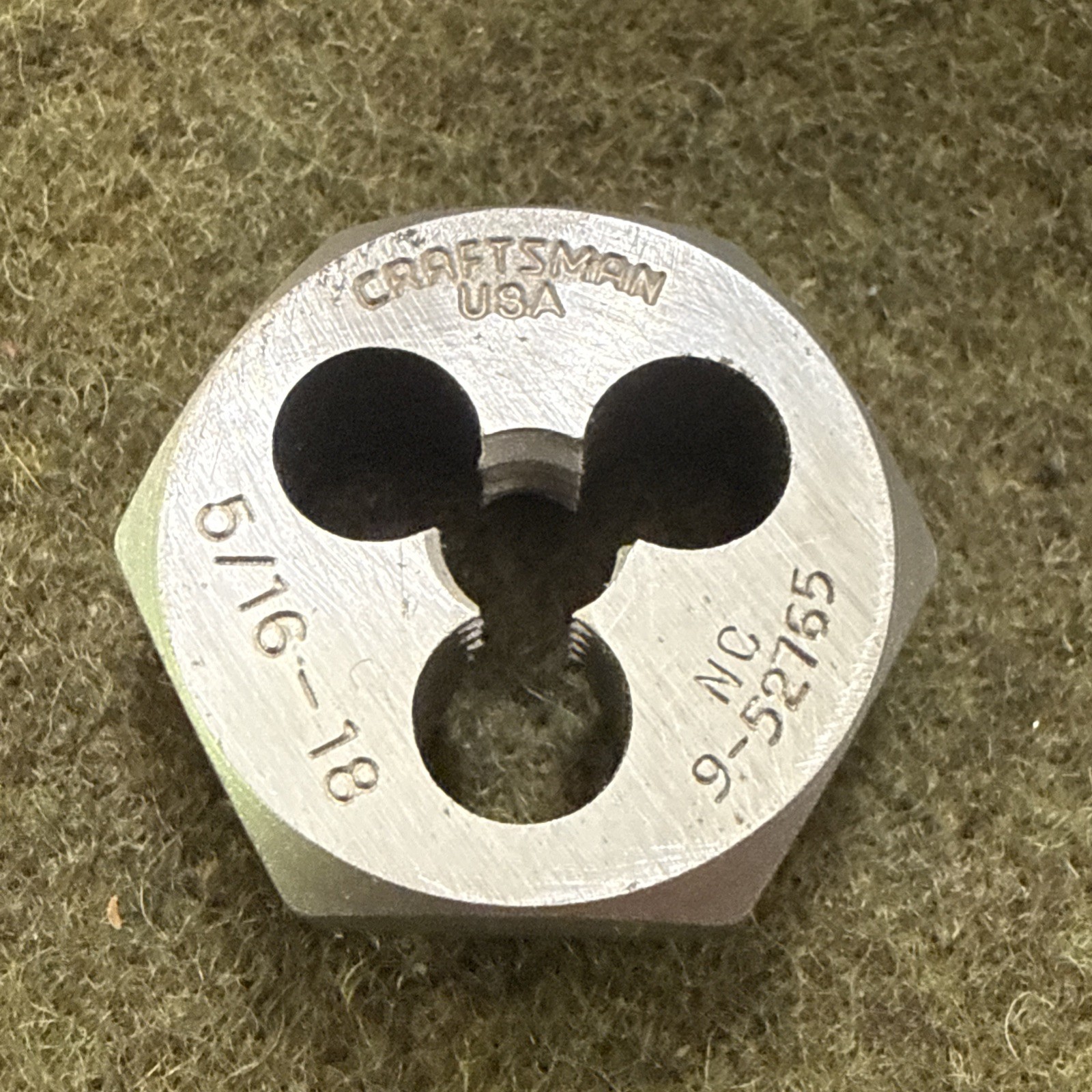 Vintage CRAFTSMAN 5/16-18 Hex Die 1” OD USA 🇺🇸 NOS