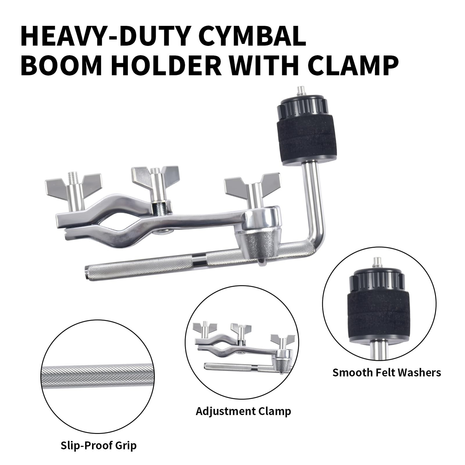 Cymbal Boom Arm Holder With Clamp L-Arm Rod Bracket Mount Short 18CM Part